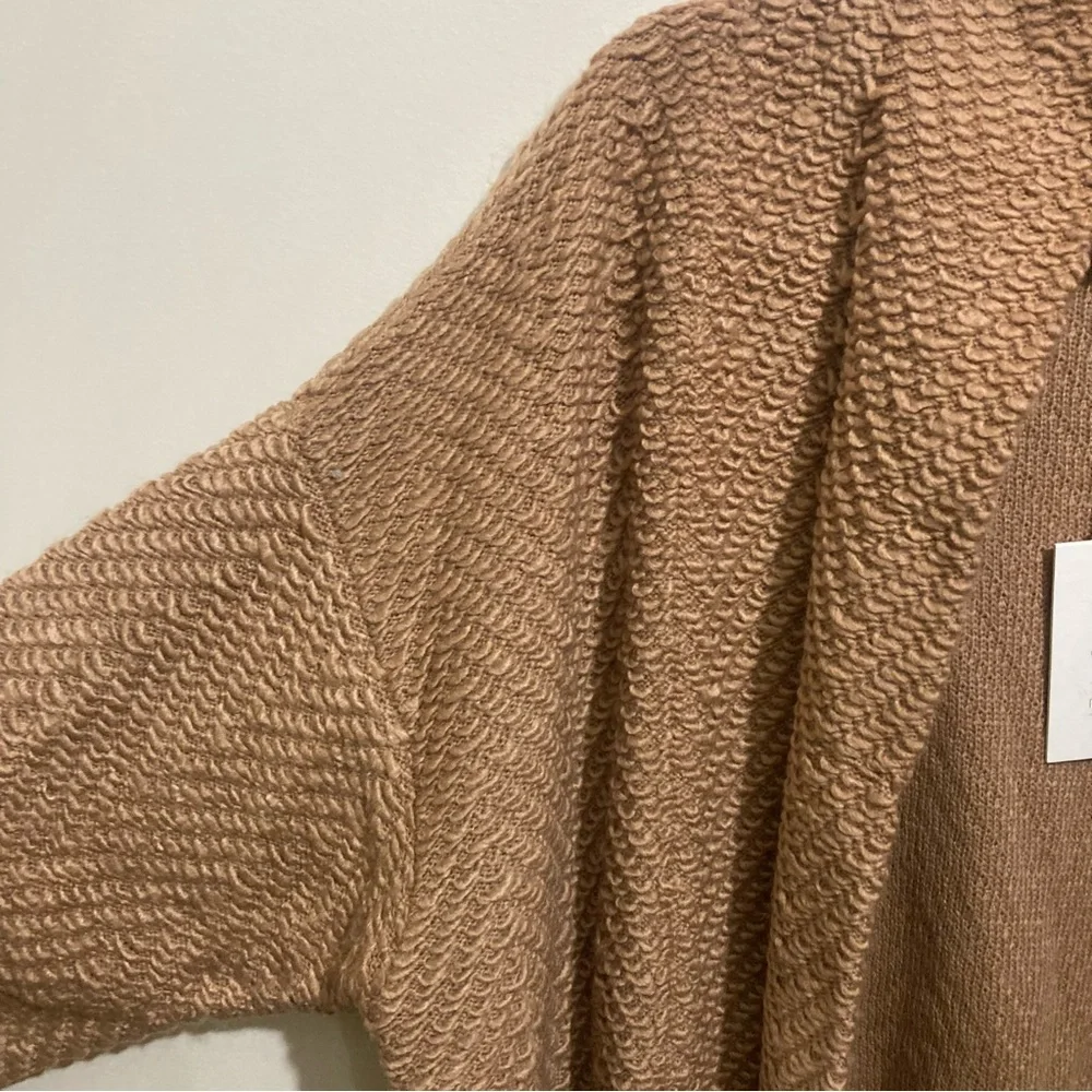 Z Supply Molly Boucle Open Front Long Sweater Size Small New Tan Brown - Picture 10 of 11